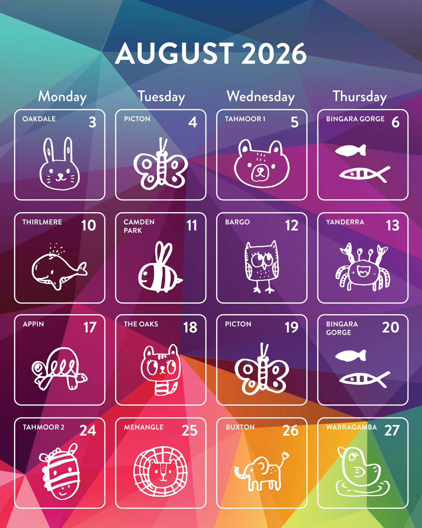 AUGUST26 Dilly Wanderer Calendar   Social   1080x1350px2