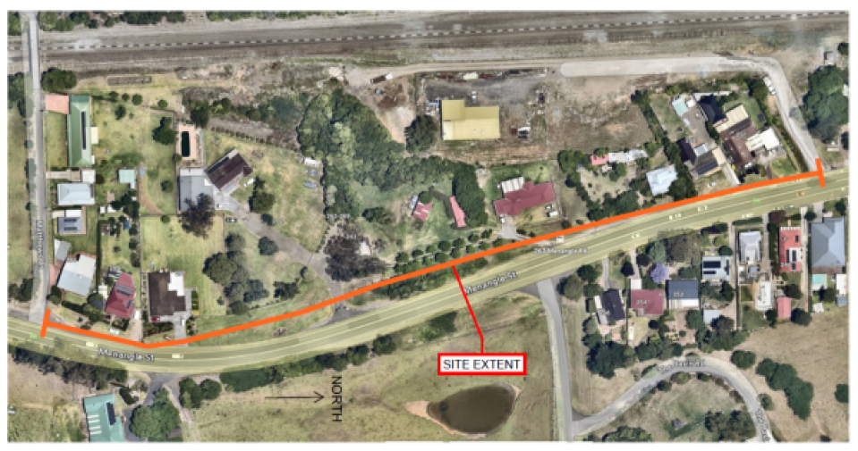 MAP OF FOOTPATH WORKS ON MENANGLE STREET
