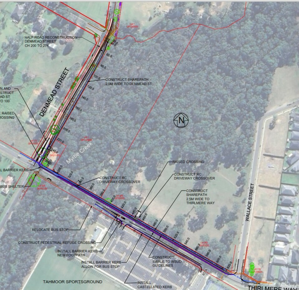 Map for project   Denmead and Thirlmere Way shared pathway